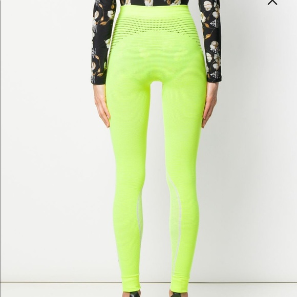 Off-White | Pants u0026 Jumpsuits | Offwhite Neon Yellow Sports Leggings |  Poshmark